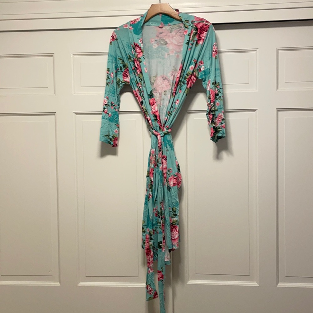Posh Peanut Mommy Robe - Aqua